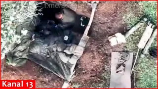 The drone didn't make the Russian hiding in the hole wait too long – he “joined” his comrades