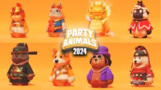 ¡TODAS las SKINS de PARTY ANIMALS! ACTUALIZADO 2024 Todos los trajes y animales de PARTY ANIMALS