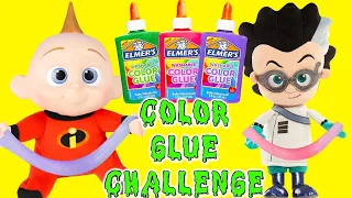 3 Color Slime CHALLENGE with Baby Jack Jack from Incredibles 2 | Ellie Jr.