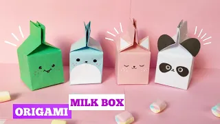 Origami Paper Milk Box | DIY Cute Animals | How to Make Origami Milk Box