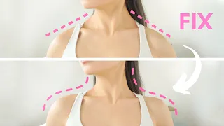 90° Sharp Shoulders & Long Neck | Fix Double Chin, Defined Collarbones, Relieve Stiffness