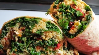 Fully Loaded Easy Raw Kale Wraps ** This wrap contains honey & cheese. ** Not  vegan **