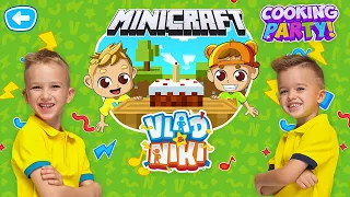 Vlad and Niki Cooking Party #1 - Let's Throw an Amazing Minecraft Party! | Devgame Kids Games