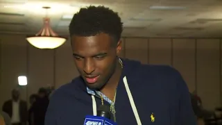 Mitchell Robinson reacts to being drafted by the New York Knicks