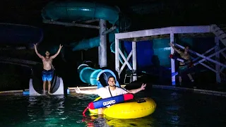 OVERNIGHT AT ABANDONED WATER PARK! (Almost caught!)