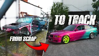 BUILDING A BMW E36 DRIFT CAR FROM SCRAP IN 10 MINUTES | ZFGARAGE