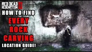 How To Find All 10 Rock Carvings - Location Guide Red Dead Redemption 2! (Old Brass Compass)