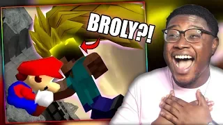 MARIO FIGHTS A SUPER SAIYAN! | SMG4: Mario VS Steve Reaction!