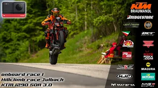 Hillclimb race Julbach 2023 onboard KTM 1290 SDR race 1 / front view