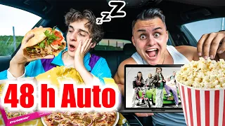 48 STUNDEN im NEUEN AUTO (605 PS) mit meinem KLEINEN BRUDER *XXL CHALLENGE* 🚗🍔🍟