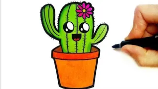 Easy drawing and painting for kids, toddlers | how to draw | cactus drawing | step by step drawing