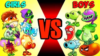 Team BOY vs GIRL Plants - Who Will Win? - PvZ 2 v9.9.1 Team Plant Vs Team Plant