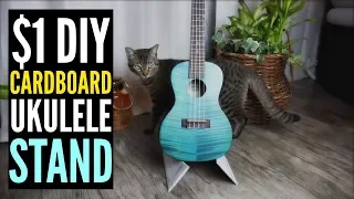 $1 DIY CARDBOARD UKULELE STAND - DO IT YOURSELF