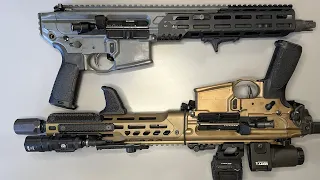 Comparing the sig sauer mcx spear LT and mcx virtus (boring table top)