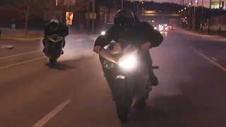 INSANE Street Bike Stunts Bikers Riding Wheelies Get Chased By Cops VS Motorcycle Stunt Riders
