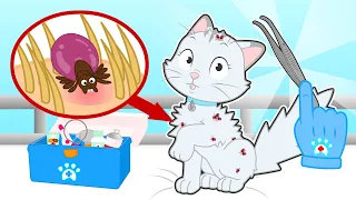 BABY PETS 🪳😱 Cómo curar a una gata con GARRAPATAS