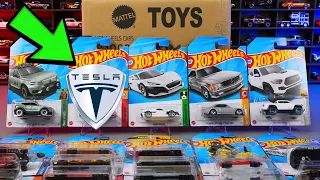 Unboxing 2023 Hot Wheels M Case - Tesla,Treasure Hunt,Rimac,Mercedes,Barbie