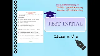 Test initial la Matematica Clasa a 5 a