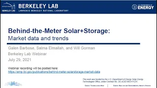 Behind-the-Meter Solar+Storage: Market data and trends