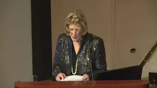 Agnes Gund speaks as presenter of the 2018 Pearl Meister Greengard Prize