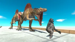 Escape from Spinosaurus - Animal Revolt Battle Simulator