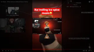 Kai cenat trolling ice spice music🤣 #kaicenat #twitch #funny #viral #icespice #kai #dukedennis