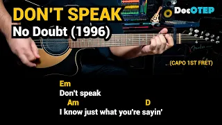 Don't Speak - No Doubt (1996) Easy Guitar Chords Tutorial with Lyrics