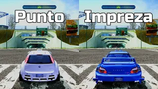 NFS Most Wanted: Fiat Punto vs Subaru Impreza WRX STI - Drag Race