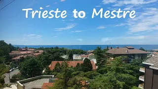 Trieste to Venice Mestre, Italy | Views from train | Train Italia, Frecciabianca | Average Walker