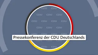 Pressekonferenz von Friedrich Merz und Tobias Hans zu den Ergebnissen der Landtagswahl im Saarland.