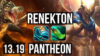 RENEKTON vs PANTHEON (TOP) | 7/1/6, 2.3M mastery, 800+ games | KR Challenger | 13.19