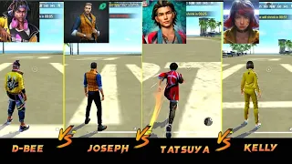 D-BEE VS JOSEPH VS TATSUYA VS KELLY CHARACTER ABILITY TEST[FREE FIRE]|||