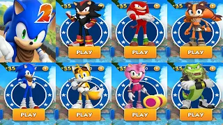 Sonic Dash 2: Sonic Boom - All 7 Characters Unlocked - Sonic vs Shadow vs Knuckles Android Gameplay