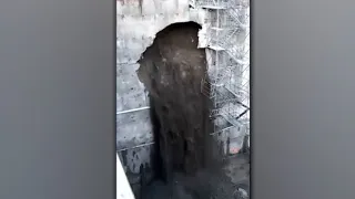 WATCH: Video shows moment retaining wall collapses at B.C. construction site