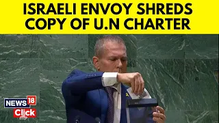 Israel Palestine Conflict News | Israeli Envoy Takes Out Shredder, Destroys UN Charter | G18V