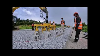 Railway Track Construction - Sleeper Laying.