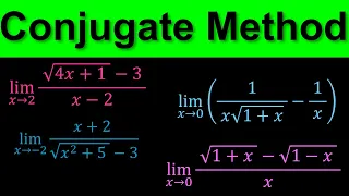 Evaluating limits by Conjugate Method - Limits and Radicals - Calculus