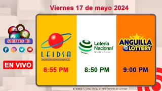 Lotería Nacional LEIDSA y Anguilla Lottery en Vivo 📺│Viernes 17 de mayo 2024--8:55 PM