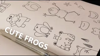 how to draw cute frogs | step by step | doodle with me