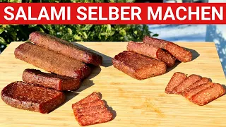 ♨️ GRILLBLITZ: Salami einfach selber machen Brettsalami herstellen Reifung luftgetrocknet, räuchern