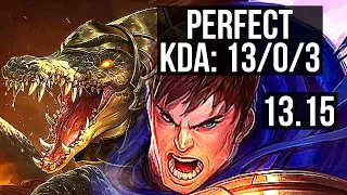 RENEKTON vs GAREN (TOP) | 13/0/3, Legendary, 6 solo kills, 600+ games | EUW Master | 13.15