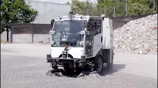 This self-driving street sweeper cleans recycling facility completely autonomous