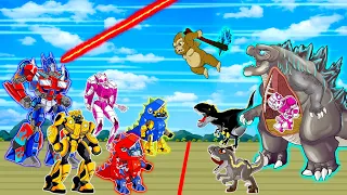 OPTIMUS PRIME CARTOON MOVIE: I Love You | Tyrannosaurus, Bumblebee, Kong Titan, Crane, Excavator 2D