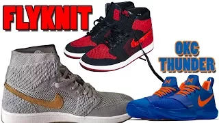 Air Jordan 1 Flyknit WOLF GREY, Jordan 1 Flyknit BRED, PG 1 OKC THUNDER and More