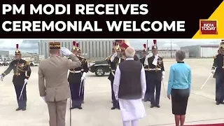 PM Modi Receives A Ceremonial Welcome As He Arrives In Paris, France For An Official Two-day Visit