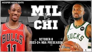 Milwaukee Bucks vs Chicago Bulls Full Game Highlights | Oct 8 | 2023-24 NBA Preseason