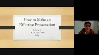 Making Effective Presentations - Webinar series for VI semester BSc Mathematics students - Session V