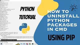 How to Uninstall Python packages from windows 10| | Uninstall  pip packages.