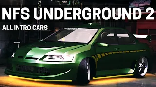 NFS Underground 2 - All Intro Cars