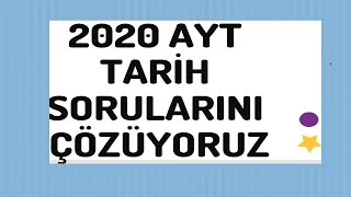 #yks #ayt 2020 AYT TARİH SORULARINI ÇÖZÜYORUZ